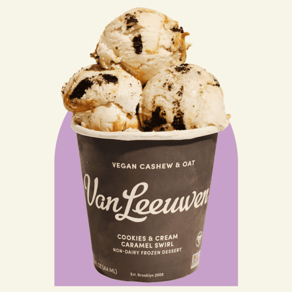 Vegan Cookies and Cream Caramel Swirl Ice Cream